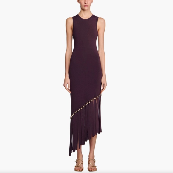 Swann Asymmetric Fringe Hem Dress - Picture 1 of 7
